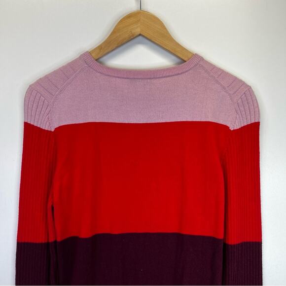 Tome Merino Wool Blend Colorblock sweater pink - 18 - Picture 10 of 14